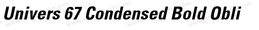Univers 67 Condensed Bold Oblique字体转换
